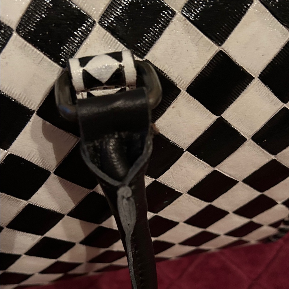 Western B&W Checkered Satchel - Picture 8 of 11
